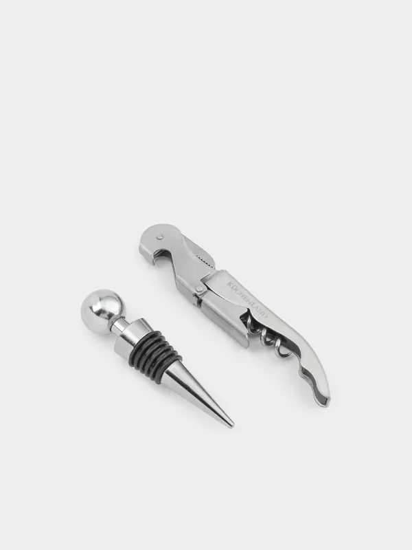 Sommelier set, 2 pr, metal / silicone, Bar, image-1