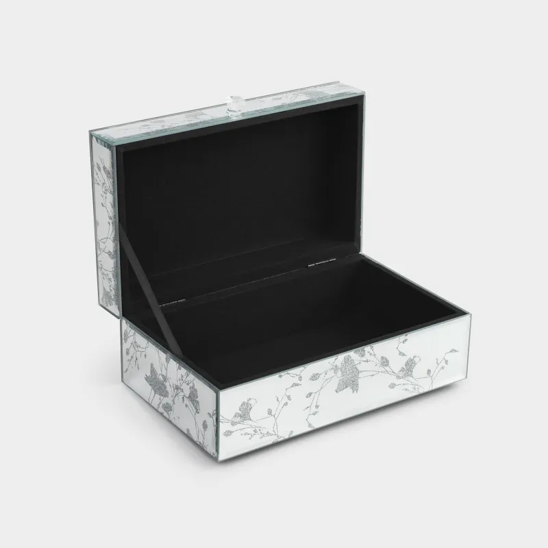 Jewelry box, 21x13 cm, glass, Mirror, Branches, Glossy, image-7