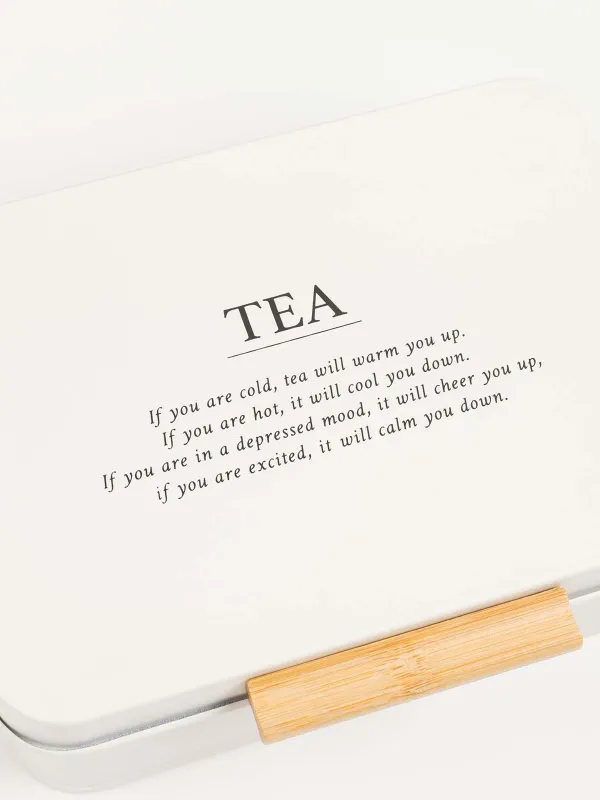 Tea storage box, 22x17 cm, 6 compartments, metal / wood, rectangular, milky, Course, image-5