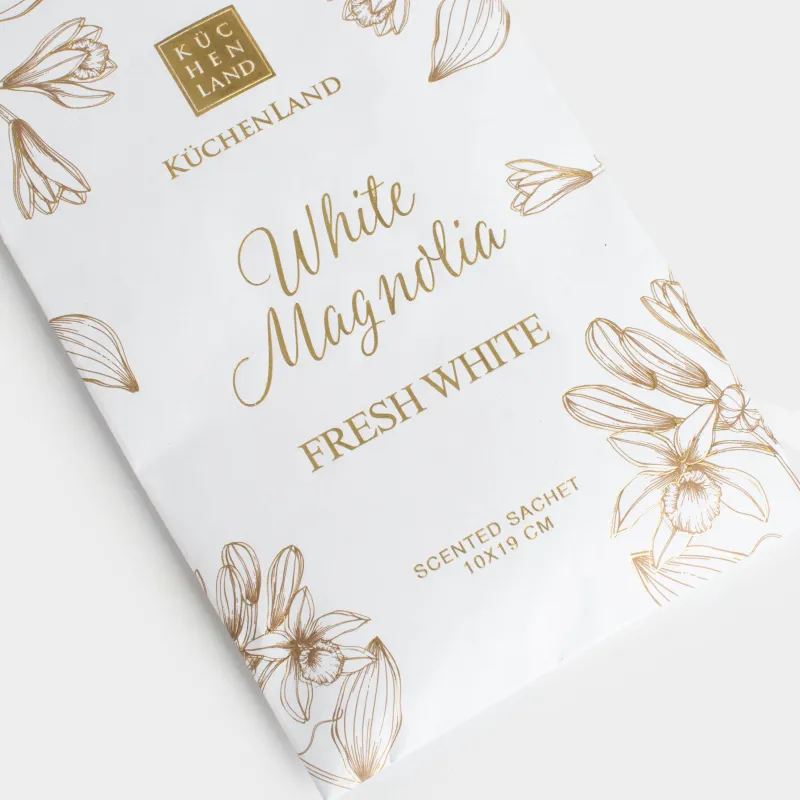 Scented sachet, 10x19 cm, hanging, White Magnolia, Fresh white, image-3