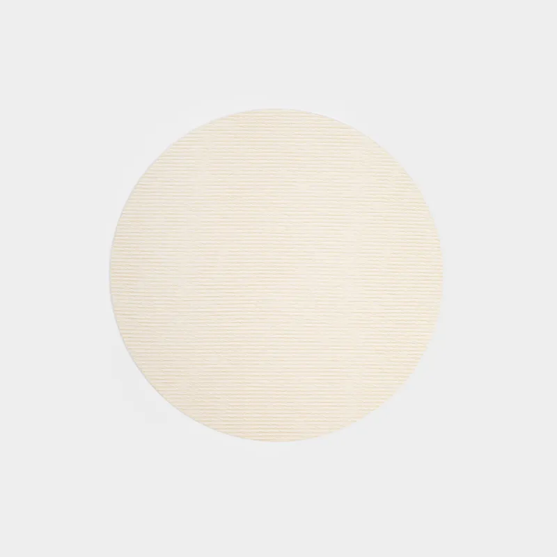 Placemat, 38 cm, PVC, round, milky, Embossed stripes, Rock