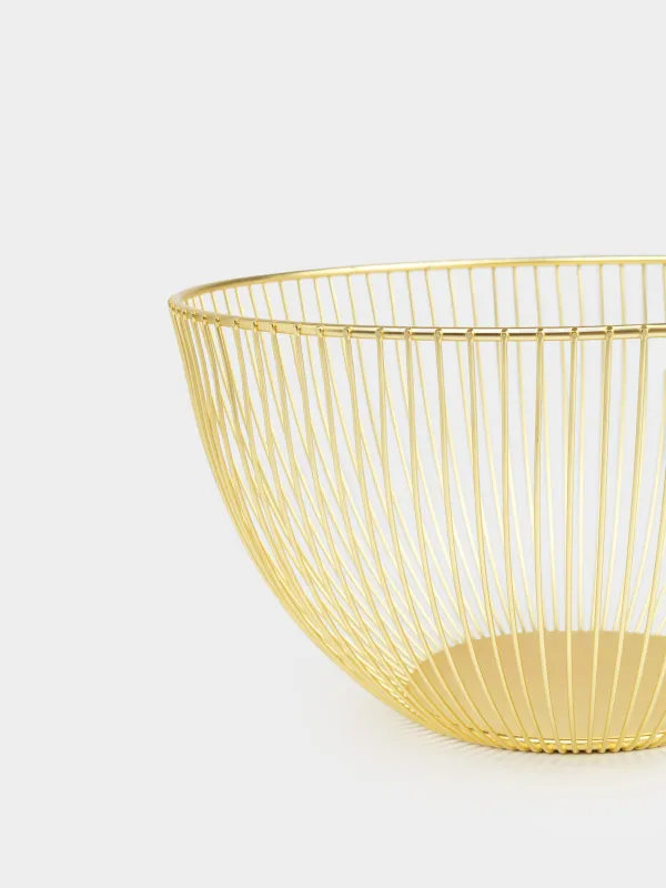 Fruit basket, 25 cm, metal, golden, Twist gold, image-2