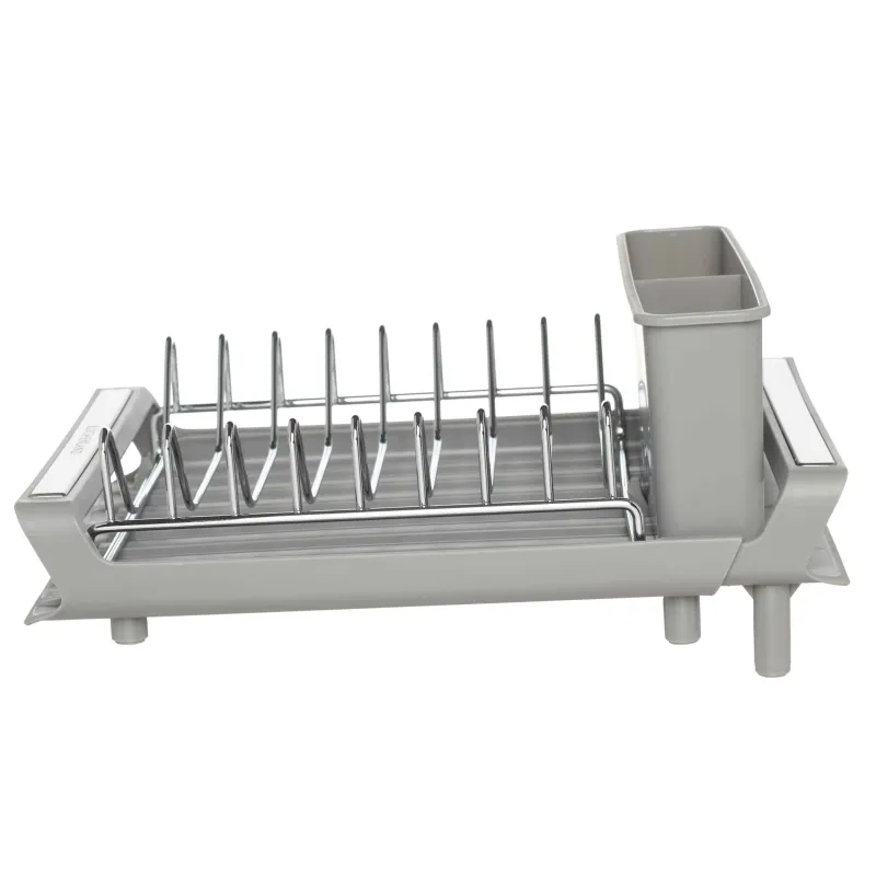 Dish dryer, 28 / 47x20 cm, with sliding tray, steel / plastic, Grey, Drying new, image-1