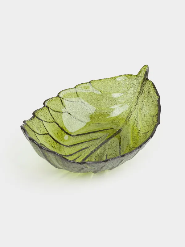 Salad bowl, 24x9 cm, ml, glass, color, Leaf, Curvy, image-0