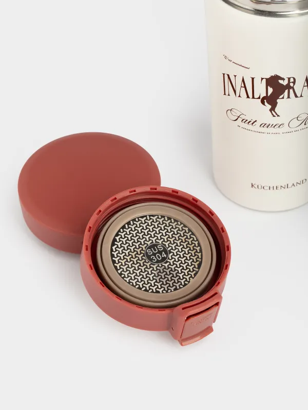 Thermal mug, 380 ml, steel / plastic, beige, matte, Inalterable, Voyage, image-2