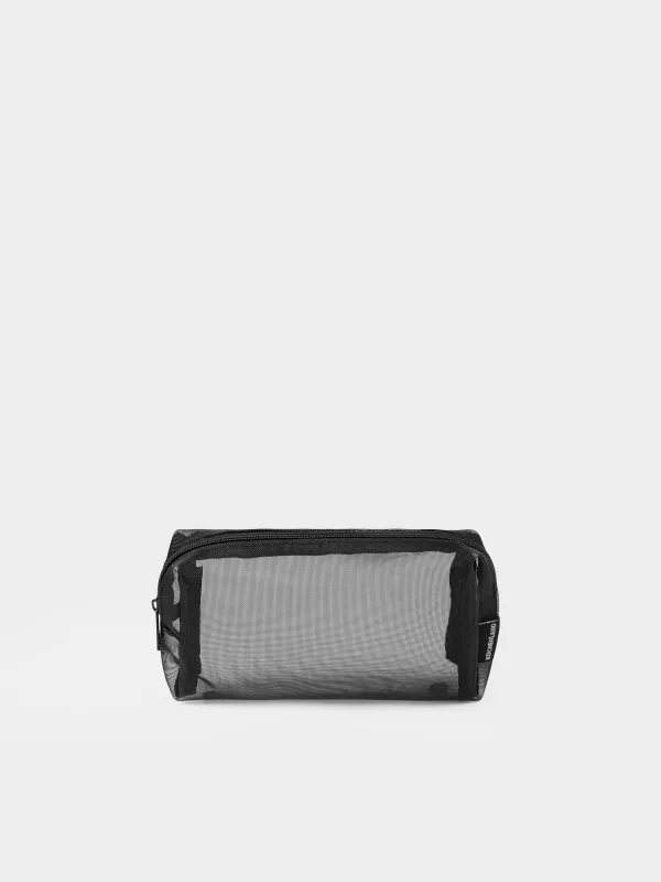 Cosmetic bag, 18x12 cm, Polyester, black, Mesh, Easy Travel, image-0