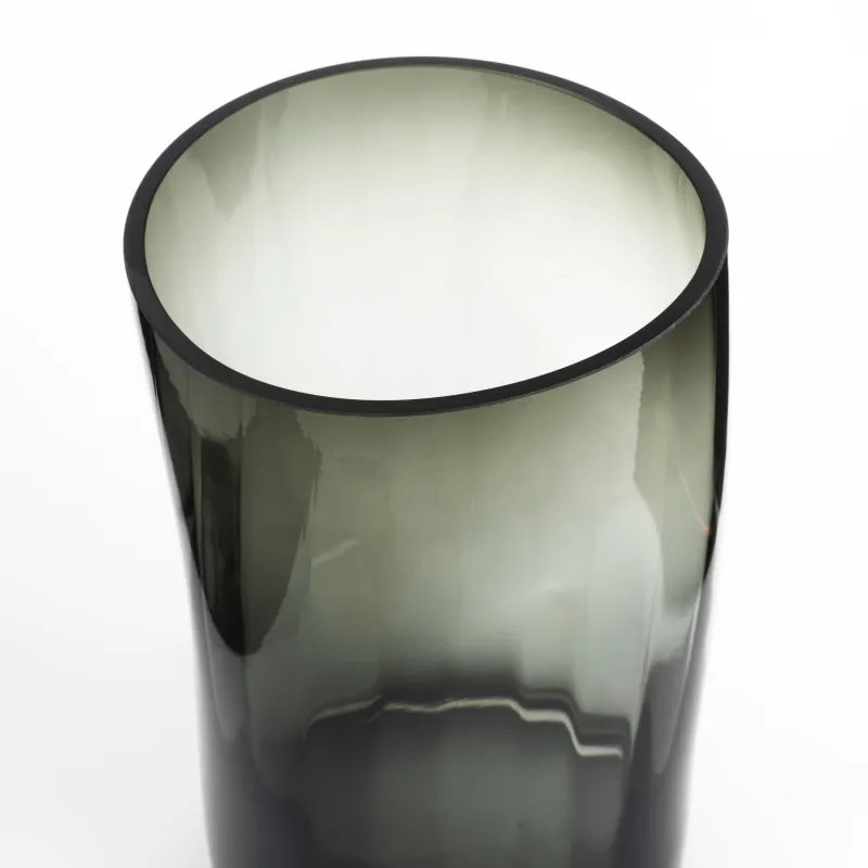 Flower vase, 25 cm, glass, grey, Brinicle, image-2
