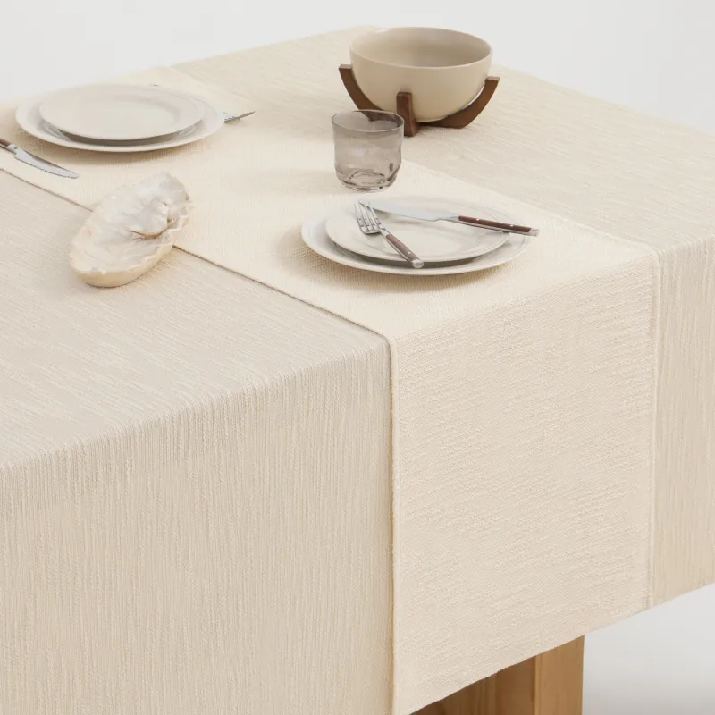 Table runner, 40x160 cm, cotton, beige, Matting, Gunny lurex