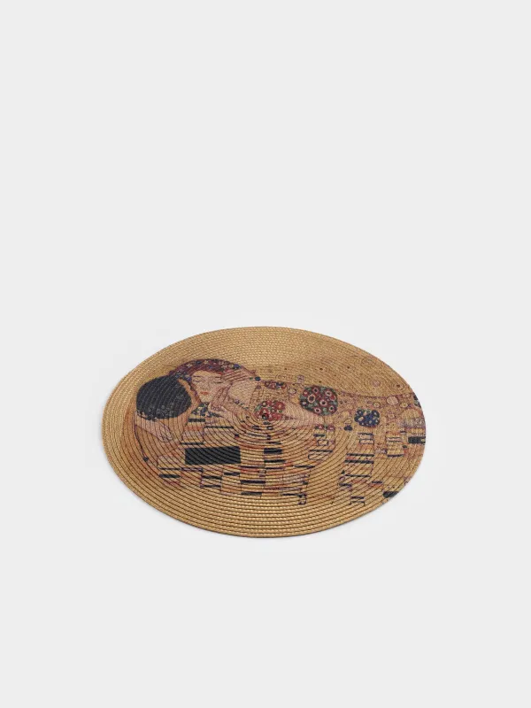 Napkin for appliances, 38 cm, polypropylene/PET, Round, Golden, Kiss, Klimt, Circle print, image-1