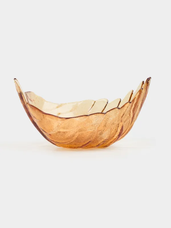 Salad bowl, 17x10 cm, ml, glass, color, Leaf, Curvy, image-2