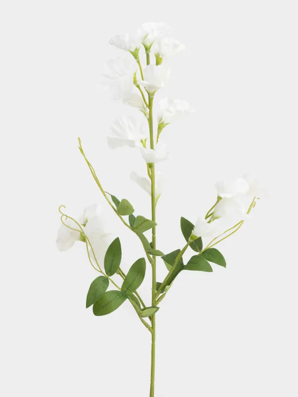 Decorative branch, 70 cm, plastic / polyester, White lisianthus, Flower garden, image-1
