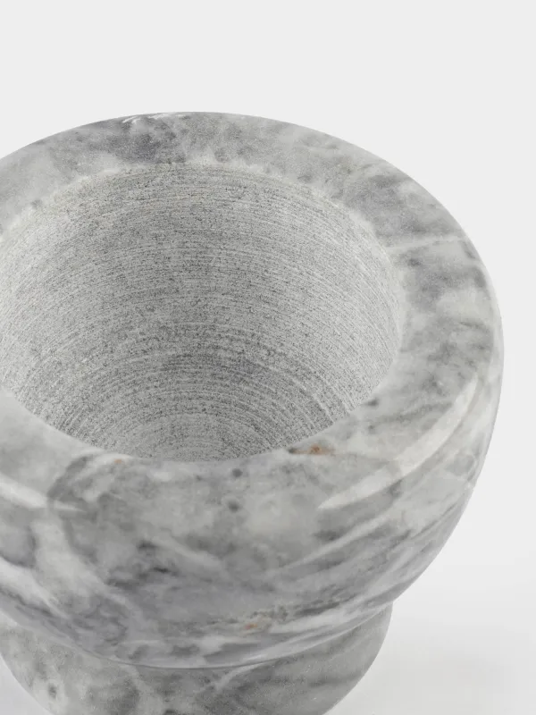 Spice mortar, 7 cm, with pestle, Marble, Grey, Marble, image-6