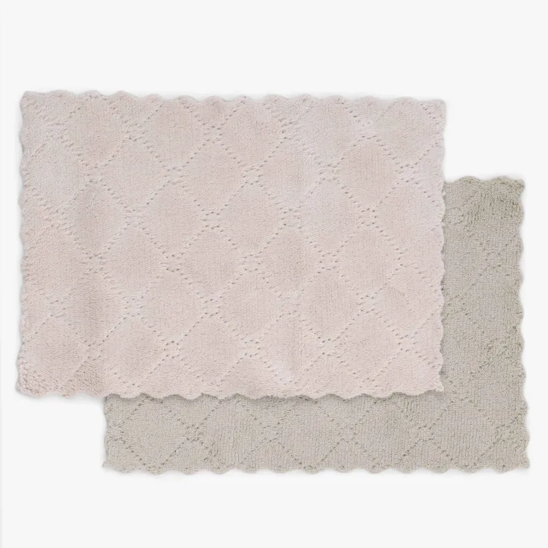 Kitchen cloth, 26x17 cm, 2 pcs, microfiber, beige-pink/gray, patterned pile, Clean, image-1
