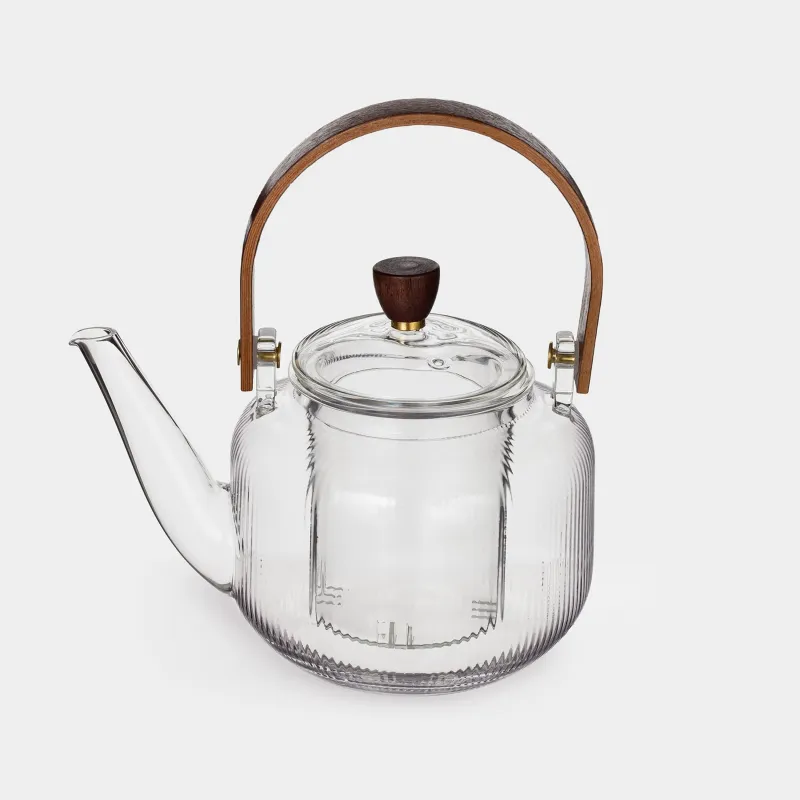Teapot, 700 ml, glass B / wood, Ribby