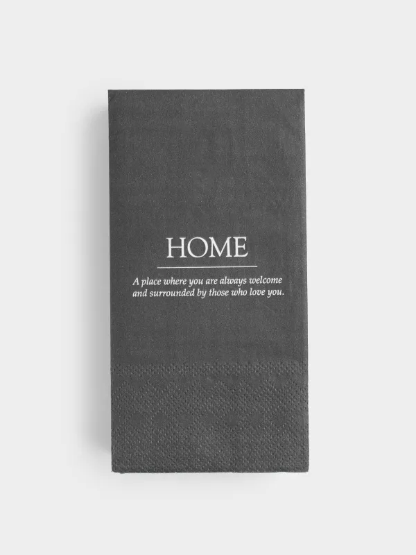 Paper napkins, 33x33 cm, 20 pcs, rectangular, black, Home, Course, image-0