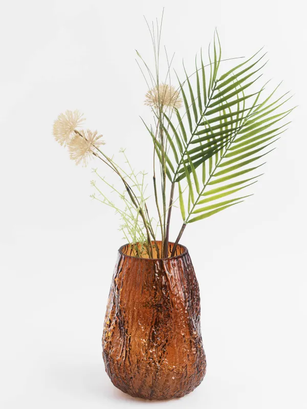 Flower vase, 24 cm, glass, brown, Frozen, image-5