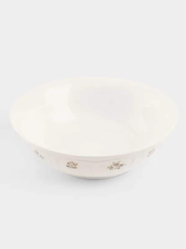 Salad bowl, 23x7 cm, 1.45 l, porcelain N, white, vintage flowers, La flore, image-1