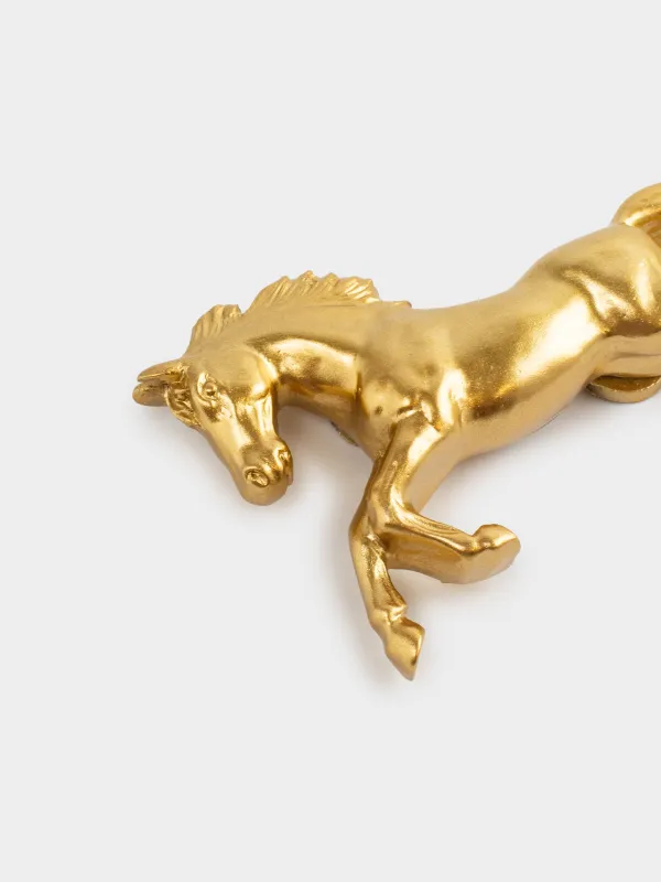 Magnet, 8 cm, polyresin, golden, Horse, Horse gold, image-2