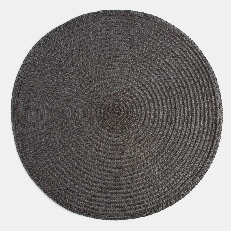 Placemat, 38 cm, polypropylene/PET, Round, Graphite, Basic, image-3