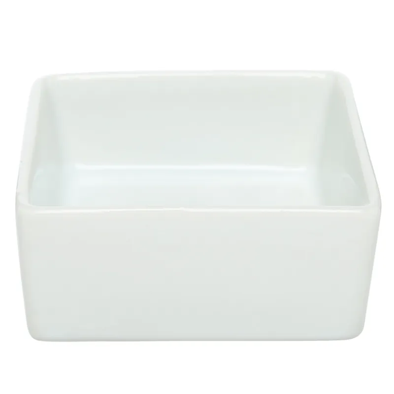 Snack set, 3 items, on a stand, ceramic / bamboo, square bowls, Bamboo, image-4