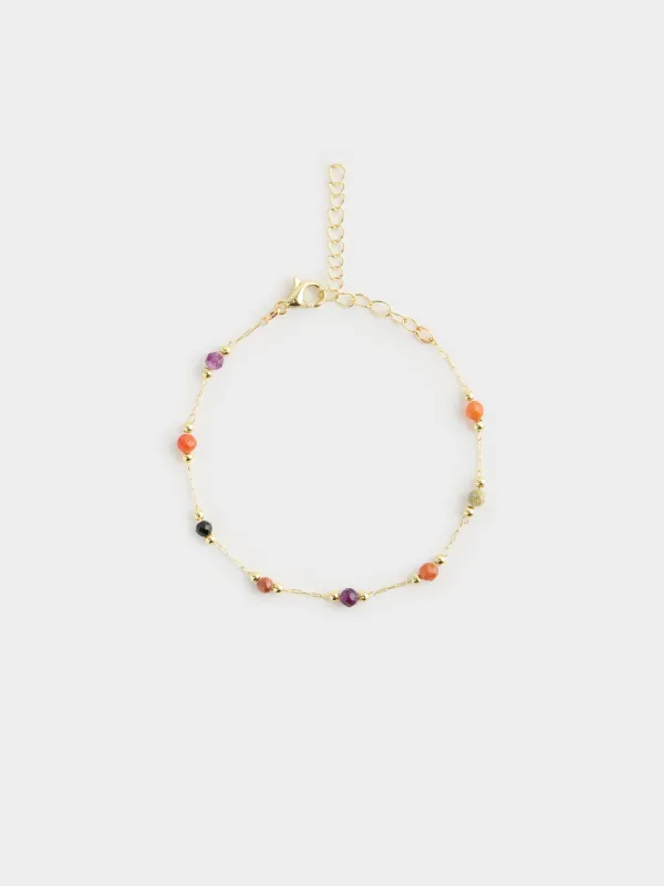 Bracelet, 25 cm, metal / plastic, gold, Beads, Jewelry, image-0