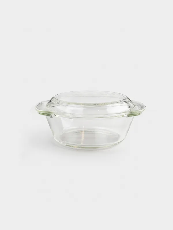 Baking dish, 17 cm, 1 L, with lid, glass T, round, Cook, image-0
