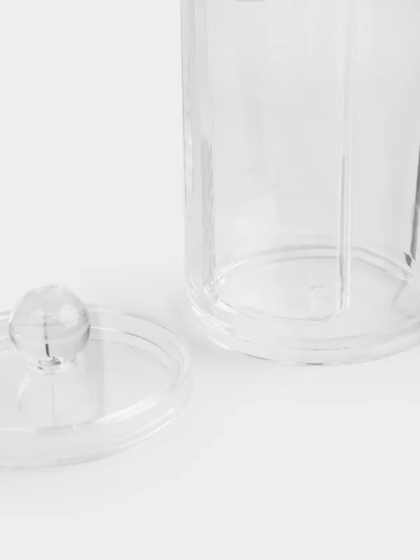 Cotton pad container, 7x20 cm, with lid, plastic, Basic font, image-3