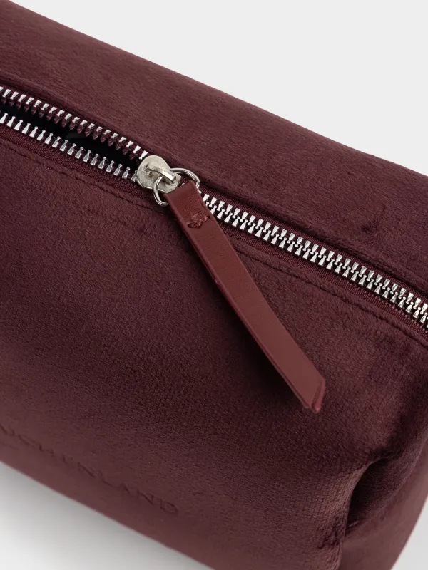 Makeup bag, 18x13 cm, velvet, burgundy, Velvety, image-3
