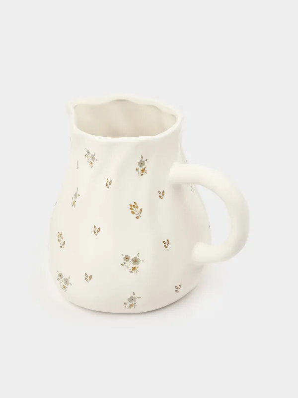 Jug, 1,6 l, ceramic, milk, Vintage flowers, La flore, image-1