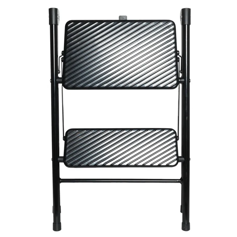 Stepladder, 63x47 cm, 2 steps, steel / plastic, black, Compact Black, image-2