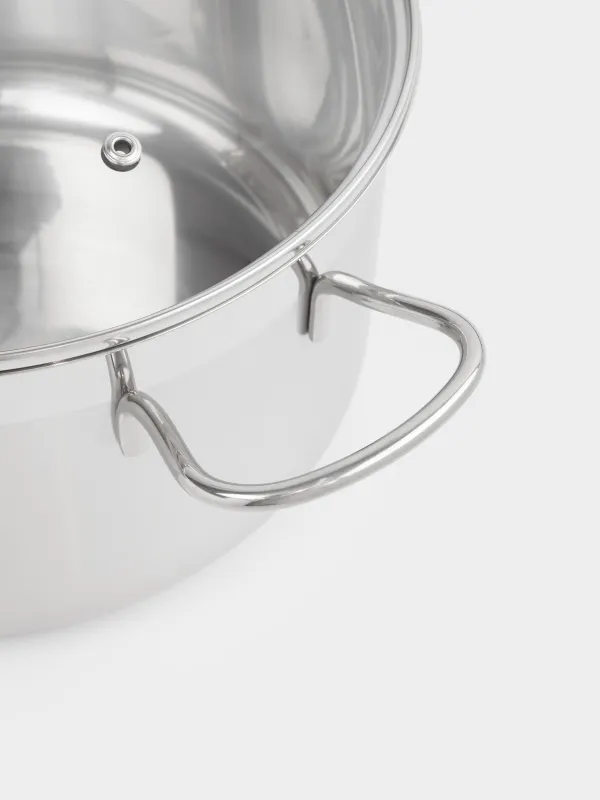 Pot, 24 cm, 6 l, with lid, steel / glass, Egoist lite, image-3