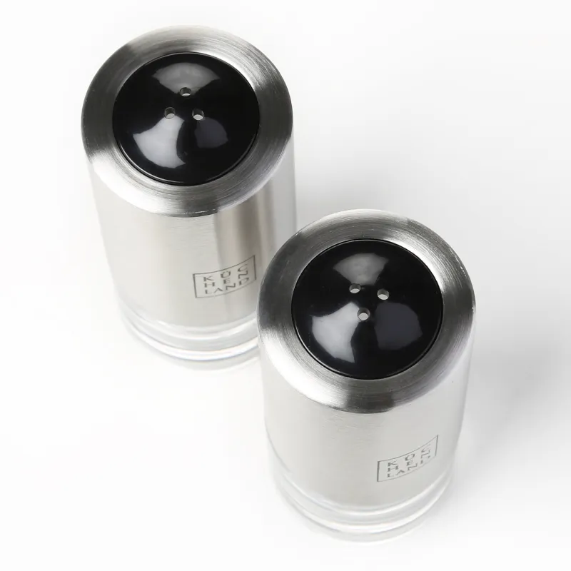 Salt and pepper set, 13 cm, on a stand, acrylic / steel, Spices, image-3