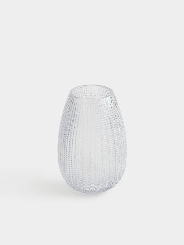 Flower vase, 26 cm, glass, gray-blue, Fantasy, image-1