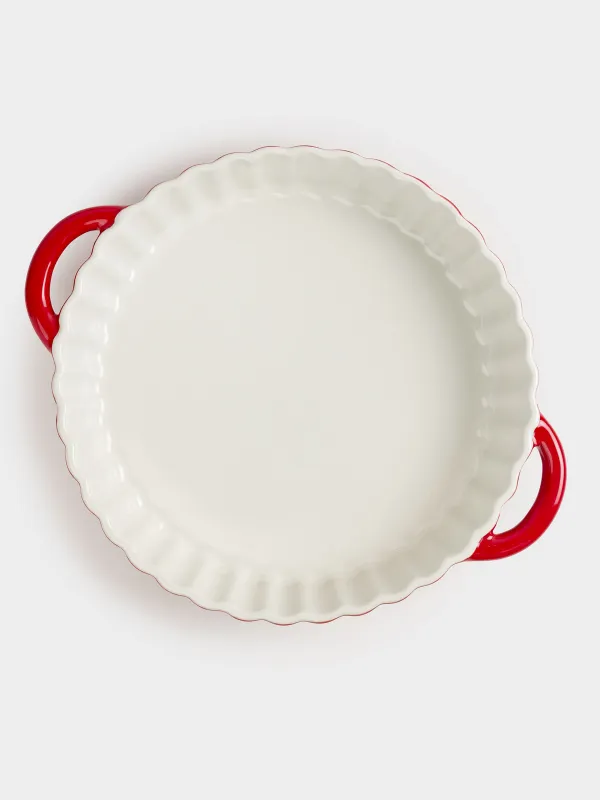 Baking dish, 22 cm, ceramic, round, burgundy, Gradient, Cakes gradient, image-5