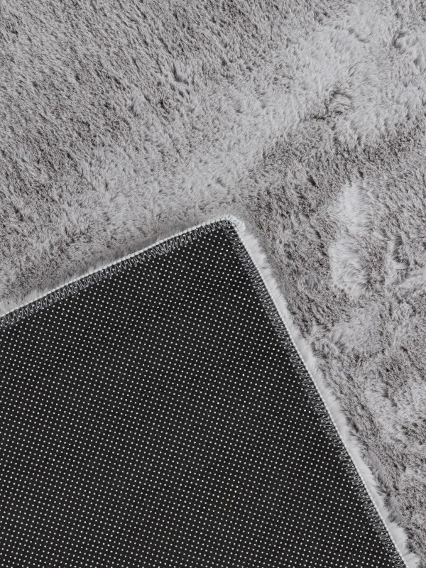 Rug, 150x210 cm, faux fur, light grey, Monotone, image-4