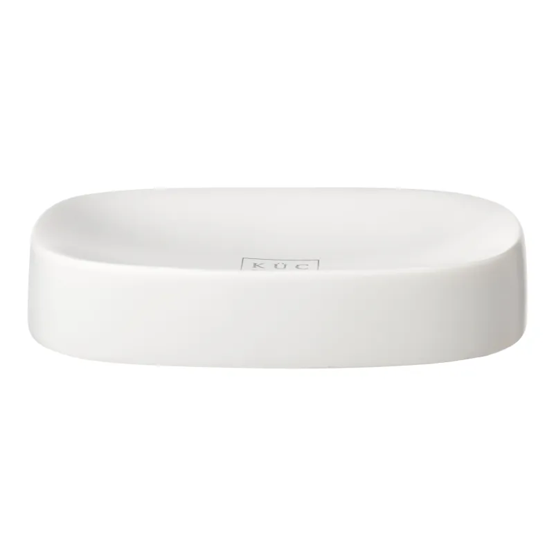 Soap dish, 13x9 cm, polyresin, oval, white, Vesta