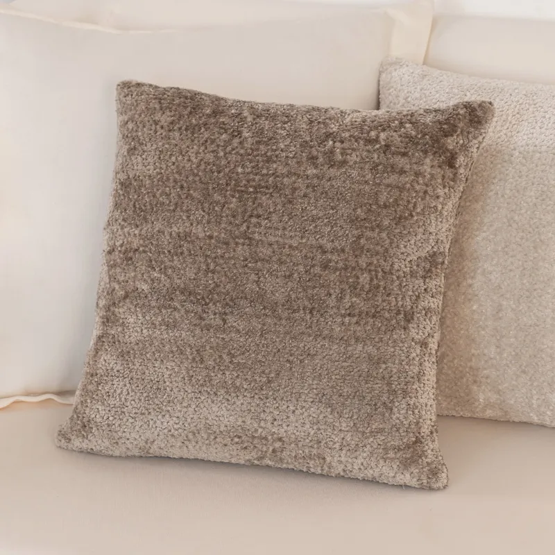 Decorative pillow, 45x45 cm, velvet, brown, Nordkap