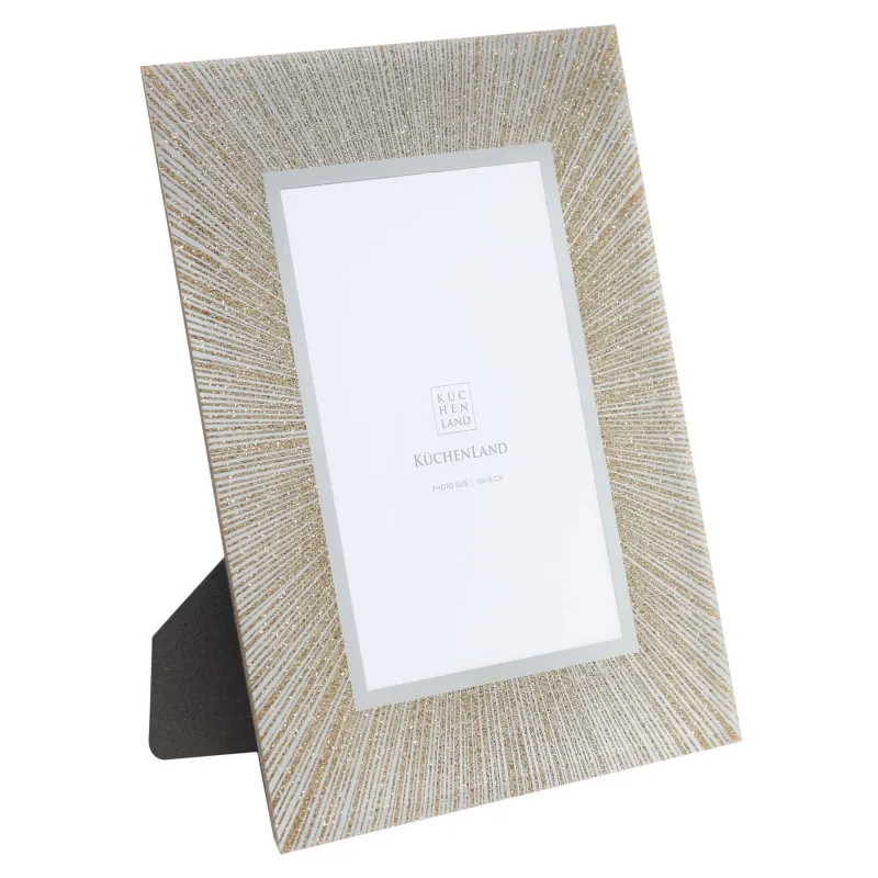 Photo frame, 17x22 cm, glass, Golden stripes, Actress, image-0