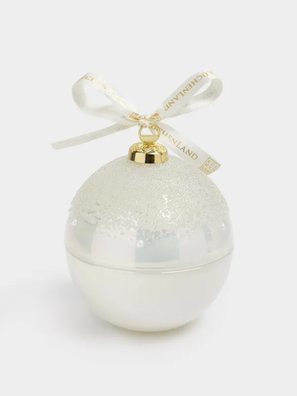 Storage container, 14x10 cm, 230 ml, glass / metal, pearl, Ball, Christmas storage, image-0