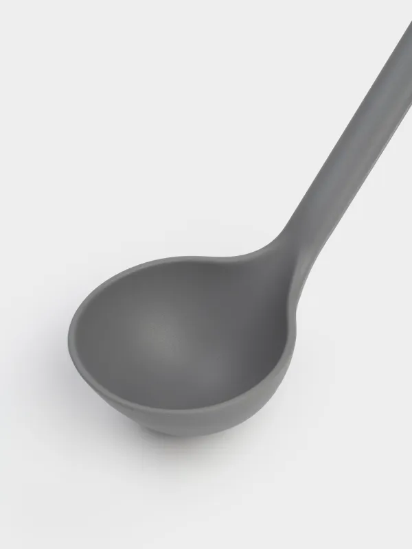 Ladle, 30 cm, silicone, grey, Grey steel, image-2