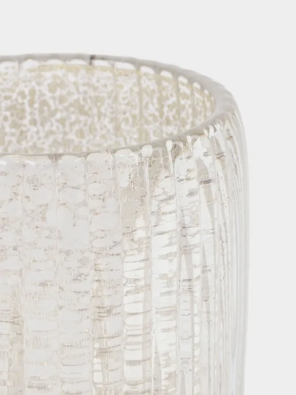 Bathroom tumbler, 10 cm, glass, gold, Patina rib, image-3