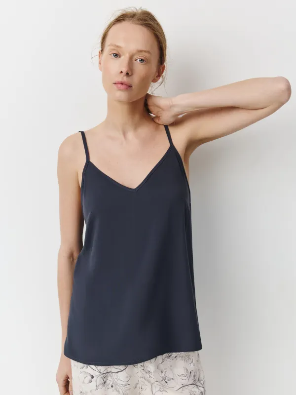 Women's top, homewear, size L, viscose, milky, Flowers, Janice, image-2