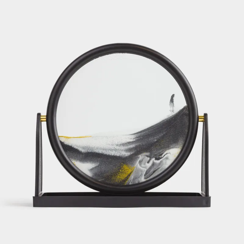 Sand painting, 25x24 cm, on a stand, glass / plastic, Sand time