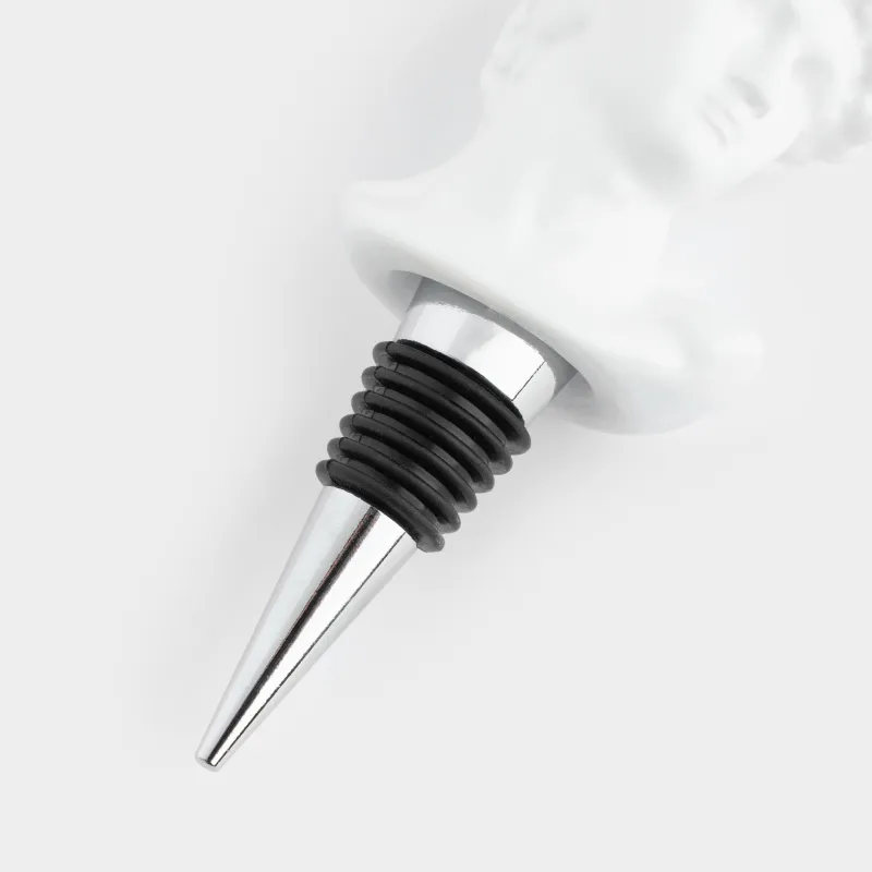 Bottle stopper, 12 cm, metal / ceramic, white, David, Apollo, image-2