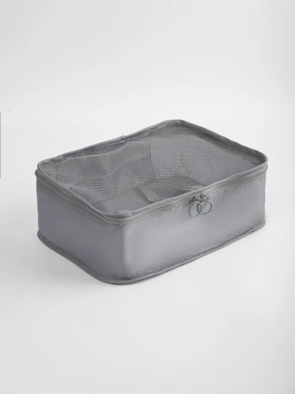 Clothing organizer, 34x28x11 cm, M, with straps, twill, grey, Travel comfort, image-1