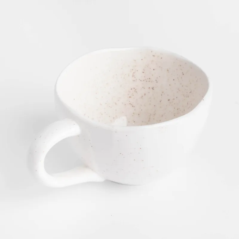 Mug, 450 ml, porcelain P, milk, speckled, I love you, Delicia, image-2