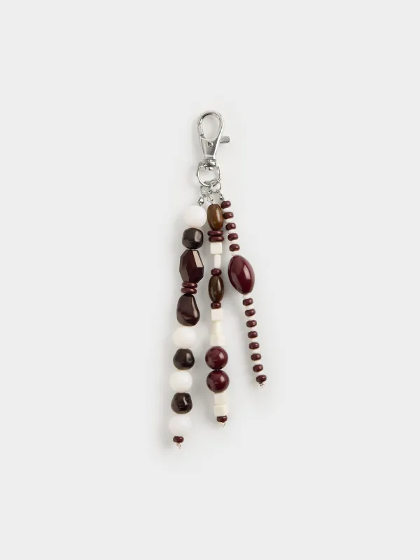 Keychain, 16 cm, acrylic / metal, brown-milk, Mineral, image-0