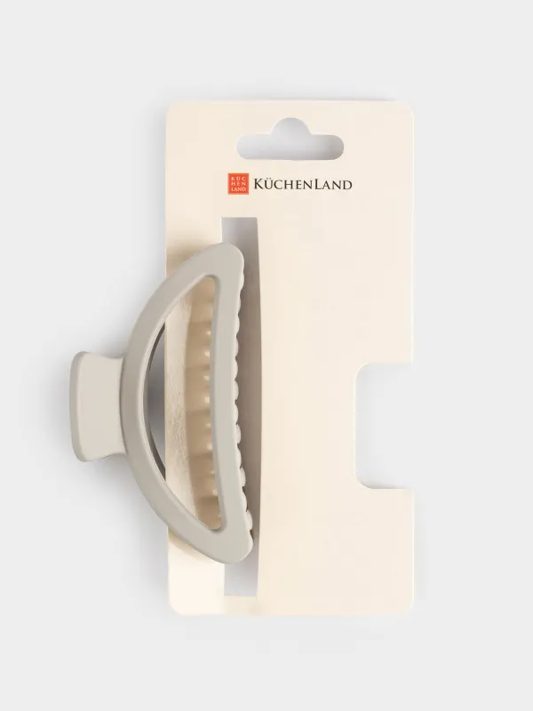 Hair clip, 9 cm, Acrylic / metal, grey, Crab, Hair basic, image-5