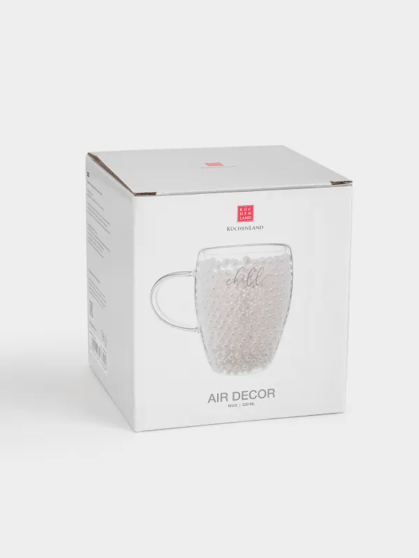 Mug, 330 ml, glass B/plastic, with pearls inside, Design, Air decor, image-4