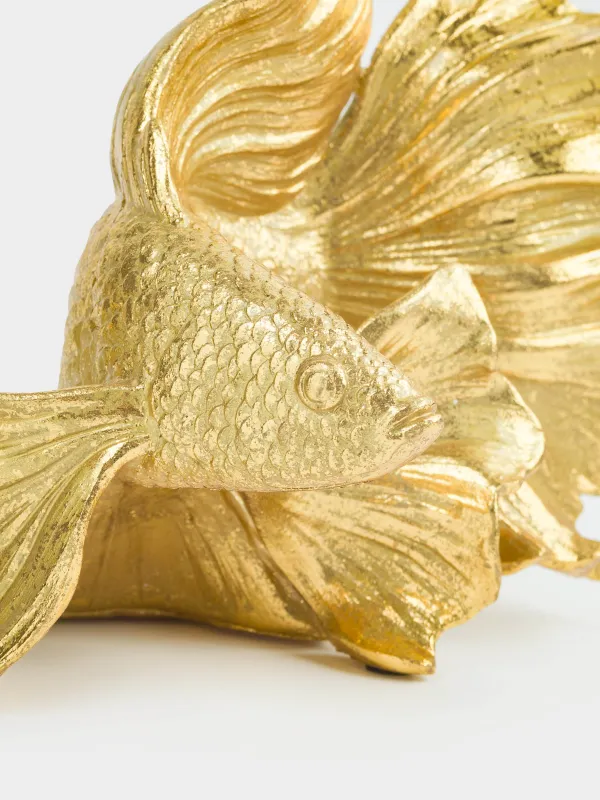Statuette, 21 cm, polyresin, golden, Fish, Goldfish, image-6